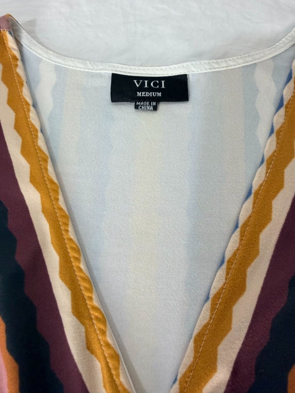 VICI Wrap Maxi Dress Striped Boho Long Sleeve Multicolor Size M - Picture 6 of 14
